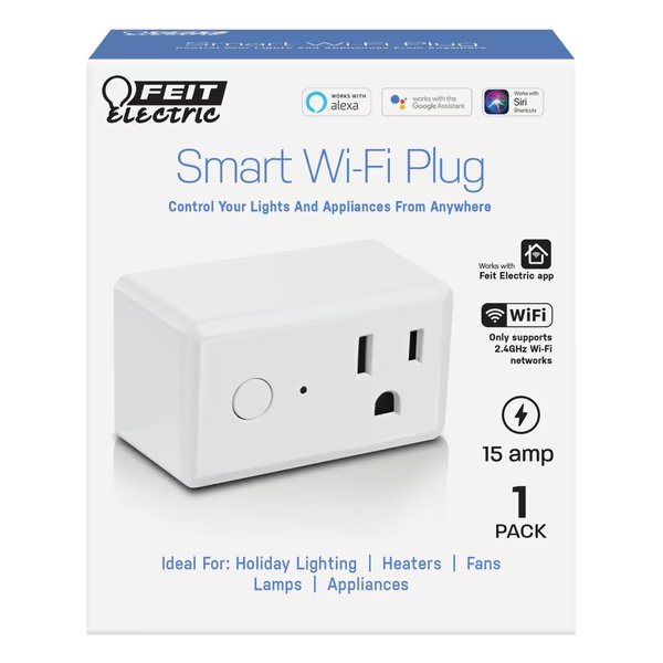 PLUG SMART INDR WHT 1PK, Feit Electric, Mfr#: PLUG/WIFI